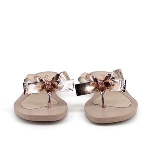 guess tutu bow flip flops rose gold